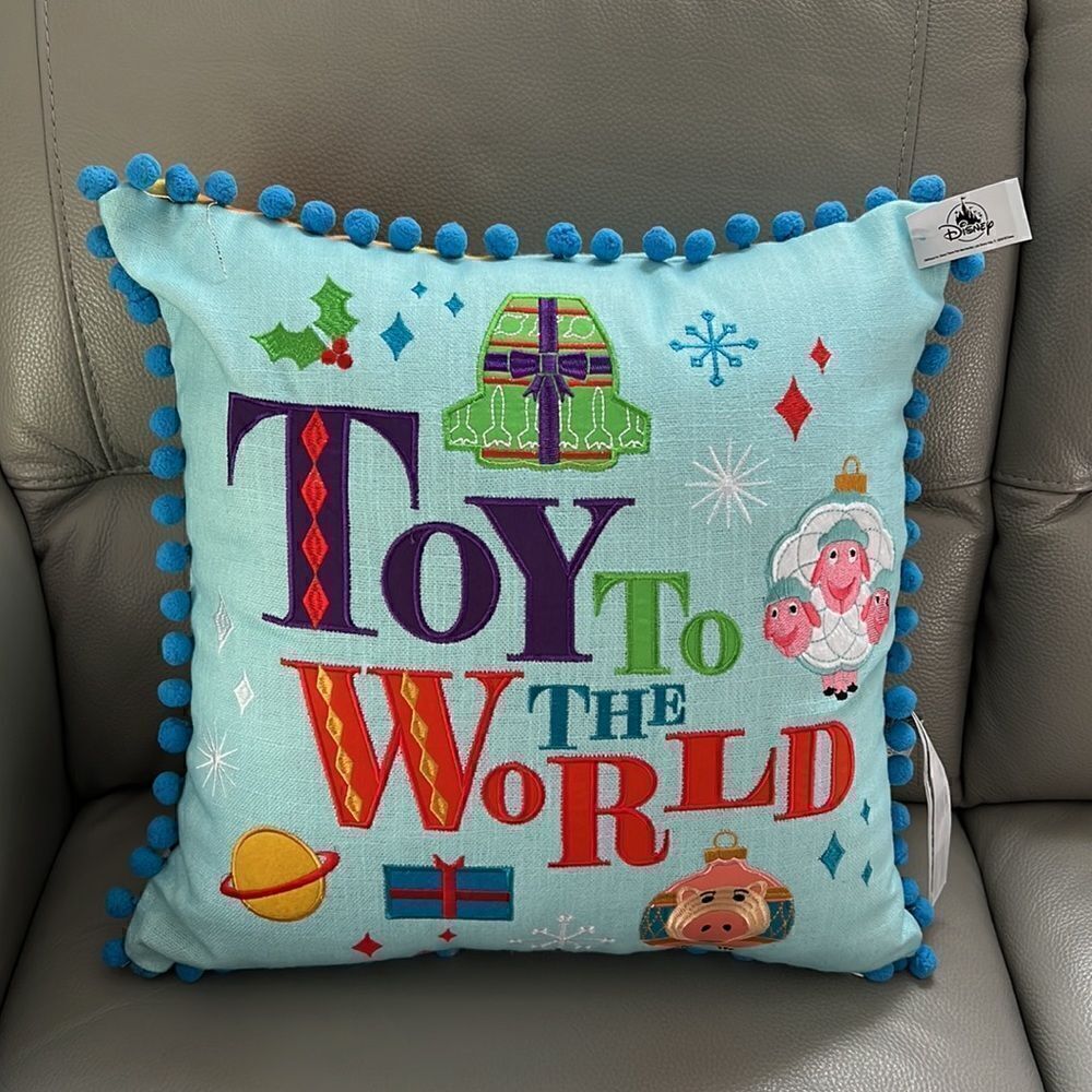 Disney Throw Pillow - Pixar Holiday ''Toy To The World''